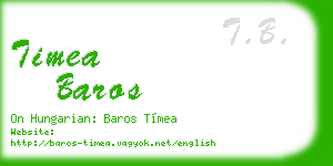 timea baros business card